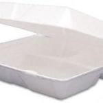 Carryout Food Containers,Foam Hinged 3-Compartment,8-3/8 x 7-7/8 x 3-1/4,200/CT