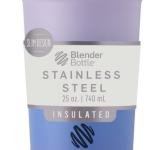 BlenderBottle Sport Sleek Insulated Stainless Steel Shaker Bottle with Wire Whisk, 25-Ounce, Lavender Ombre – Protein Shakes & Hydration for Athletes & Fitness Enthusiasts, Easy Mixing, Slim Easy to H