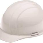 ERB Hard Hat, Front Brim, Wh, 4-pt.Slide-Lock, White, 6.5-8 (19261)