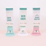 Craftelier - Set of Glue, Glue and hesive Tube Holders - Approx. Diameter: 6.1 cm Base, 2.9 cm Top Nozzle and 1.5 cm Bottom Nozzle - Color: Turquoise, White and Pink
