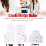 3X 1:5 Fashion Design Ruler Cloth Design School Student Teching Apparel Drawing Templete Garment Prototype Ruler Fashion Ruler Set Sewing Tools Ruler Measure for Sewing Dressmaking Pattern