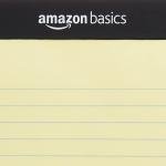 Basics 50 sheet Wide Ruled Lined Writing Note P, 8.5" x 11.75", 12-Pack, 600 Perforated Sheets, Canary