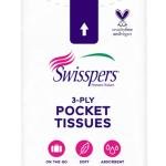 Swisspers Pocket Tissues, 3-Ply White Facial Tissues for Purse, Pocket, Car, Strong & Absorbent, 10 Tissues/Pack, 8 Packs (80 Tissues Total)