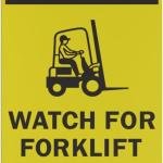 Yellow Safety®: Stay Safe with our OSHA Compliant Caution: Watch For Forklift Traffic - 15"x10", 1mm Aluminum, Essential Workplace Personl Protective Equipment Warning