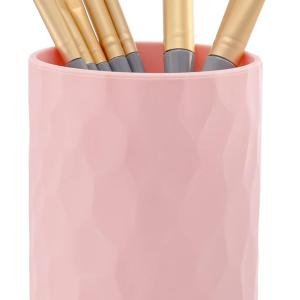 Pen Holder,Nordic Style Silicone Waterproof Pencil Holder for Desk Simple&Modern Minimalist Makeup Organizer Multifunctional Office Supplies for Home,Kids and School (Pink)