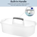 Haundry Large Cleaning Cdy with Handle, Cleaning Tool Storage Basket Organizer, Sturdy Pail Bucket Organizer, Household Bucket for Cleaning Supplies - Clear