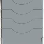 Pyramid Time Systems - Pyramid 400-10 Time Card Rack, Retractable Wall-Mounted Time Card Holder with 10 Pockets, Plastic Employee Punch Card Organizer Rack for Office, Light Gray, Single Bge Rack
