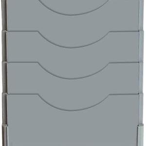 Pyramid Time Systems - Pyramid 400-10 Time Card Rack, Retractable Wall-Mounted Time Card Holder with 10 Pockets, Plastic Employee Punch Card Organizer Rack for Office, Light Gray, Single Bge Rack