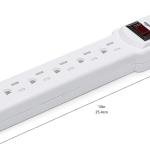 Basics Surge Protector Power Strip, 6-Outlet with 200J Protection, 2ft Extension Cord, Rectangle, White (2 Pack)