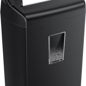 Bonsaii 10-Sheet Cross Cut Paper Shredder, 5.5 Gal Home Office Heavy Duty Shredder for Credit Card, Staple, Clip with Transparent Window(C209-D)