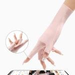 Women Fingerless Gloves Summer UV Protection Gloves Cool Ice Silky Sun Block Driving Unisex