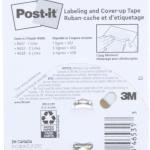 Post-it Labeling & Cover-Up Tape, 1 Roll, 1 in x 700 in (658)