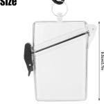 2Pcs Clear Waterproof ID Card Bge Holder Case Waterproof Sports Case Vertical Bge Holders with Lanyard and Keychain, Labels, Office School Supplies Identification Bges and Supplies（Transparent）