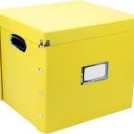 Snap-N-Store Vinyl Record Storage Box - 12" - 1 Pack- Crate Holds up to 75 Vinyl Albums - Yellow