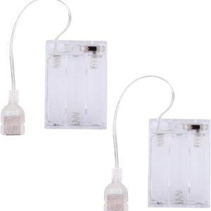 2pcs Portable Battery Pack for 5V LED Neon Sign, Power Supply Battery Box Converts USB Neon Lights to Battery-Operated for Home Office Outdoor Use