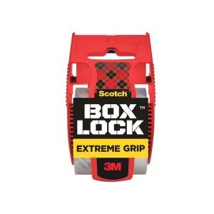 Scotch Box Lock Packing Tape, Clear Packaging Tape, Extreme Grip Box Tape for Holiday Shipping, 1.88 in x 1000 in, 1 roll, Dispenser Included