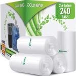 2.6 Gallon Clear Bathroom Trash Bags (240 Bags) 2 Gallon Small Garbage Bags 10 Liter Plastic Wastebasket Trash Can Liners for Home and Office Bins, 240 count