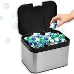 Skywin TidyFriend Laundry Pods Container with Push Up Lid, 9.8" x 7.3" x 6.3", Airtight Storage Keeps Pods Fresh, Laundry Detergent Container & Dishwasher Pod Holder (Black)