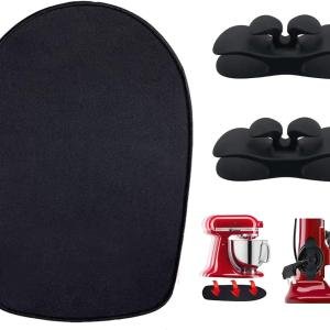 Sliding Mats for Kitchen aid He Stand Mixer with 2 Black Kitchen Accessories,Mixer Mover Slider Mat P for Kitchenaid 4.5-5 Qt Tilt-He Stand,Kitchen aid Mixers Accessories