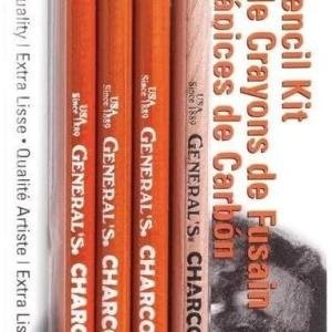 GENERALS CHARCL PENCIL KIT4PENCLS ERASR