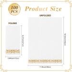 Goodluck 100-Pack Linen-Feel Disposable Guest Towels – Soft and Absorbent Paper Hand Towels for Bathroom or Kitchen – Elegant White Napkins with Gold Design for Parties, Weddings, Dinners Events