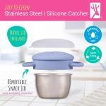Elk and Friends Stainless Steel Snack Cups | Removable Silicone Food Catcher and Travel Lid | Spill-Proof Snack Containers for Baby, Toddler, Kids | Dishwasher Safe | 2 Pack