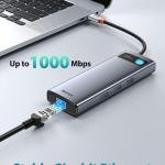 Baseus Laptop Docking Station Dual Monitor 4K@120Hz, 9 in 1 USB C Hub with 2 HDMI, 1000Mbps LAN, Max 85W PD, 3 USB, SD Card Reer, USB C Dock Compatible with iPhone 15/Mac/Dell/HP/Surface/Steam Deck