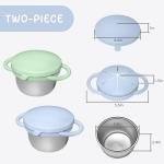 2 Pack Toddler Snack Cups, Baby Stainless Steel Snack Containers for Kids with Spill Proof Food Gre Silicone Lids & Handles 9 OZ No Spill Baby Snack Box for Mess-Free Snacking