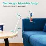 iP Desk Mount, justable Tablet Holder Clamp, 360 degree Rotation, Sturdy Aluminum Tablet Arm Mount for 4.7"-13" iP Pro/Air/Mini, iPhone, Galaxy Tab, for Kitchen, Work, Video Call(White)