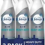 Febreze Air Mist Air Freshener Spray, Odor-Fighting Room Spray, Air Fresheners for Home and Bathroom and Kitchen, Aerosol Can, Heavy Duty Crisp Clean Scent, 8.8oz, 3 Count