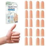 Gel Finger Cots, Silicone Finger Protectors, Fingertip Bandages Band-aids for Dry Skin, Cracked Fingertip Treatment,Thumb Protector Covers for Hand Eczema Finger Arthritis (20pcs)