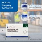 First Aid Only 5-Piece Eye Wash Kit with Oval Eye Ps, First Aid hesive Strips & Emergency Eye Rinse