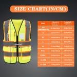 AYKRM Security Vest for Men Women 7 Pockets High Visibility Reflective Safety Vest Front Zipper Meets ANSI/ISEA