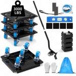 Heavy Duty Furniture Dolly 360° Rotating 5 Wheels, Alloy Steel 3000 lbs Lo Capacity Furniture Movers with Measuring Tape & Leveler