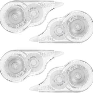 4 Pcs Correction Tape, 39.4 Ft White Wrong Out Tear-Resistant Bulk, Instant Corrections Easy To Use Applicator for School, Office, Note Taking, Journal (Tape Width 0.2 in, Clear)