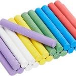 Basics Dustless Chalk with Eraser, 24 Count (Pack of 1), Assorted