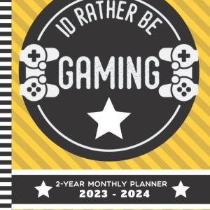 I'd Rather Be Gaming: Hardcover / 2-Year Monthly Planner 2023-2024 / 8.5x11 Large Dated Monthly / 24-Month Life Organizer With 100 Blank Lined Pages / ... / Gift for School - Homeschool - Student