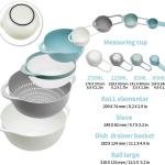 13 Pcs Mixing Bowls Set, RV Camping Accessories Set, Apartment Kitchen Gget Easy Storage, Inculding Measuring Cups Colander Sifter Large Bowl Whisk Scraper, Great for Cooking and Baking, No BPA