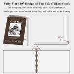 Fuxi 9" x 12" Sketch Book, Top Spiral Bound Sketch P, 100 Sheets 68lb/100gsm Acid-Free Drawing Paper, Art Sketchbook for Drawing P for Kids Artists & Beginners Professional Art Supplies for ults