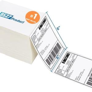 9527 Product Fanfold 4 x 6 Direct Thermal Labels White Perforated Shipping Labels, 500pcs per Stack,1 Stack