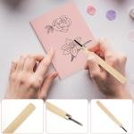 10 Pack Rubber Stamp Making Kit - Block Printing Kit，Linoleum Carving Tools with 8 Type Bles, 8 Pcs Pink Rubber Carving Block and Rubber Brayer Roller
