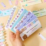 Cute Animals Plant Foods Mini Sticky Notes, 8 Styles Cartoon Flags Index Tabs Self-Stick Fun Post it Notes, 120 Sheets/Pack, for Students Bookmark Office School Index Tab Supplies (8)
