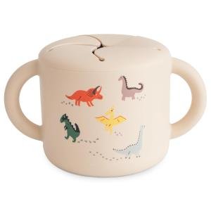 mushie Silicone Snack Cup | Spill Proof Food Container for Toddler and Baby (Dinosaurs)