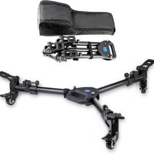 Fotopro Professional Photography Tripod Dolly, Heavy Duty with 3 Rubber Wheels, justable Legs and Carry Bag, 33 lbs Capacity DP-2 Tripod Wheels for Camera Camcorder Video Lighting