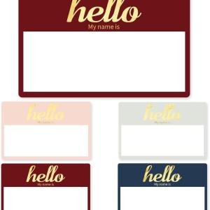 3.5" x 2.25" Name Tag Stickers (Gold Foil),120 Pcs Hello My Name is Stickers Large for Party Family Home School Office (120)
