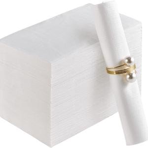 100 Pack Paper Napkins Guest Towels Disposable Premium Quality 3-ply Dinner Napkins Soft, Absorbent Paper Hand Towels for Party, Kitchen, Dinners or Events (White)
