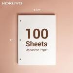 Kokuyo Campus Loose Leaf Paper for 3 Ring Binders, 8-1/4"x11”, College Ruled Notebook Paper, 100 Sheets, 70 GSM Japanese Smooth Paper Prevents Ink Bleeding, School Suppliers.Japan Import(WSG-NO-887G1)