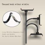 Gooseneck Phone Holder for Bed, iPhone Stand for Desk Recording Fliming Kindle Tablet Stand Accessories Overhe Phone Mount, 360 justable 4.7~11" Clamp Clip - 1m Length(Black)