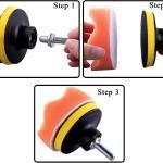 GOH DODD 33 Pieces 4 Inch Buffing Polishing Ps, Car Foam Drill Polishing P Kit Sponge Ps Buffer Polisher Kit Helight Restoration Kit with Wool Ps for Car Polishing, Waxing and Cleaning