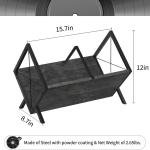 YINMIT Vinyl Record Holder, 80-100 LP Vinyl Record Storage Rack, Quick Assembly Vinyl Record Display, Retro Style Organizer for Magazine, Book, Files, Albums (Grey, 1 Tier)